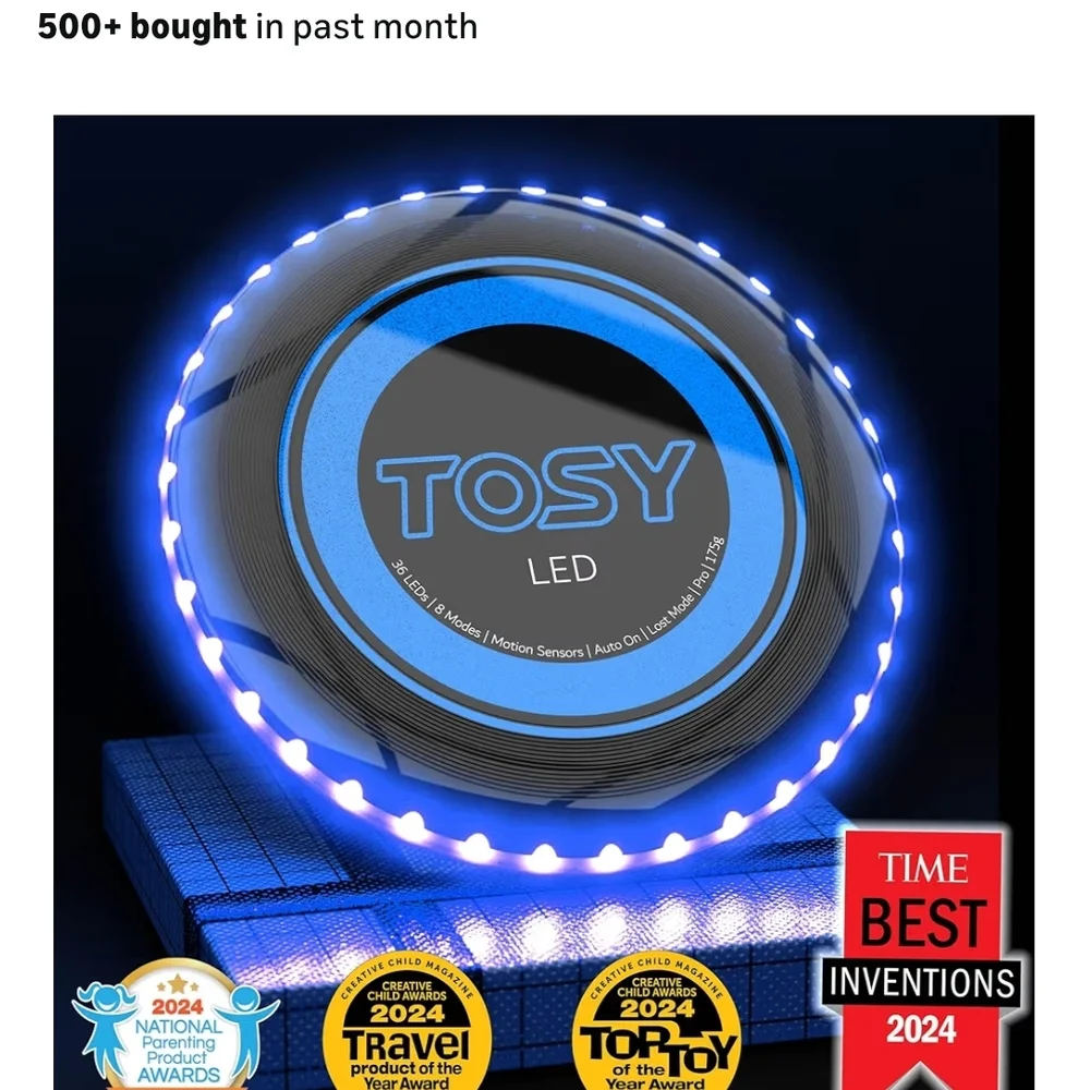 LED Flying Disc - Vibrant Blue - Picture 2 of 4